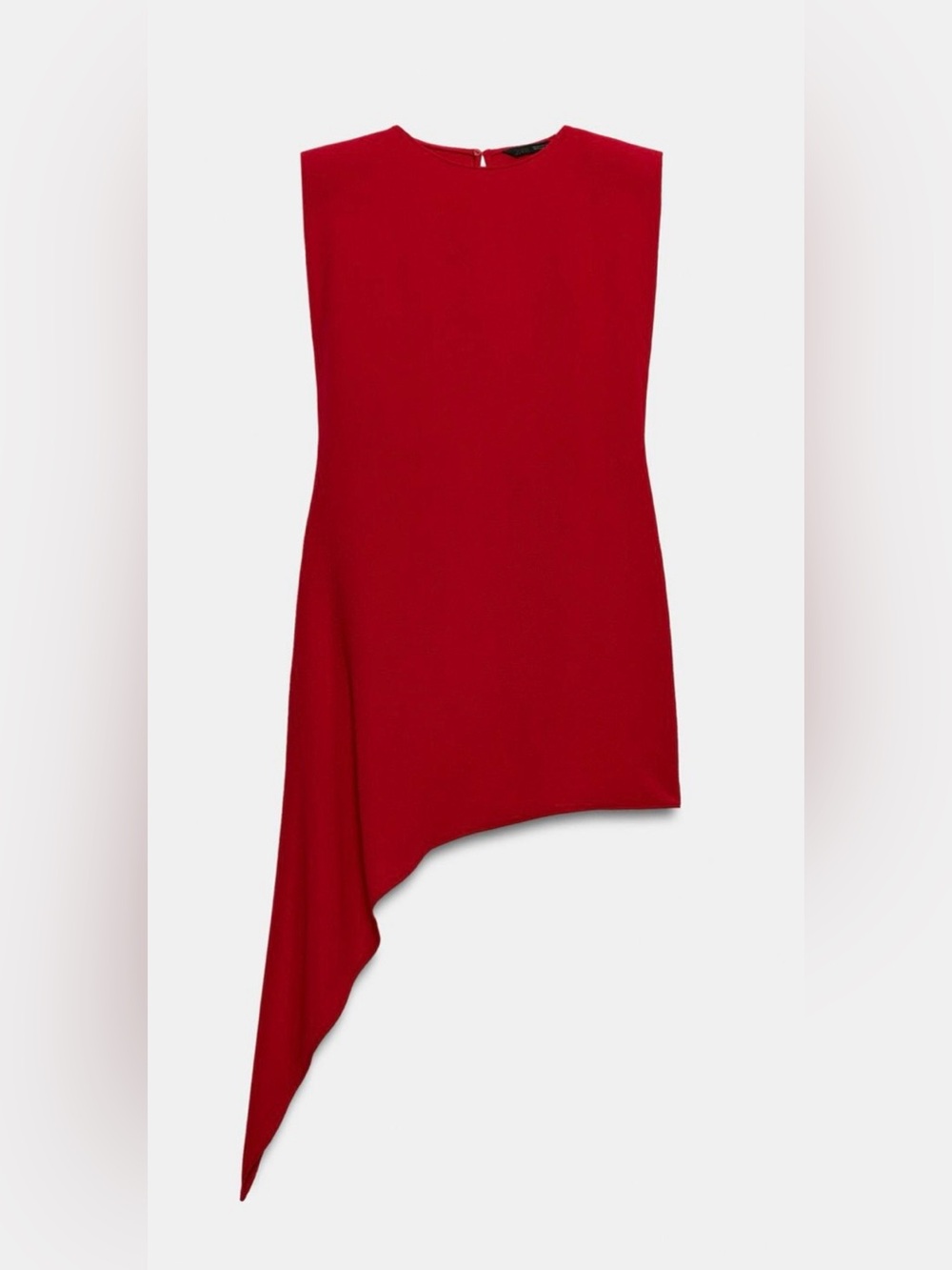 ZARA ASYMMETRIC SHOULDER PAD SHORT DRESS NWT 
Size: S * Color: DARK RED